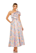 Load image into Gallery viewer, ONE SHOULDER EMBROIDERED FLORAL A LINE DRESS