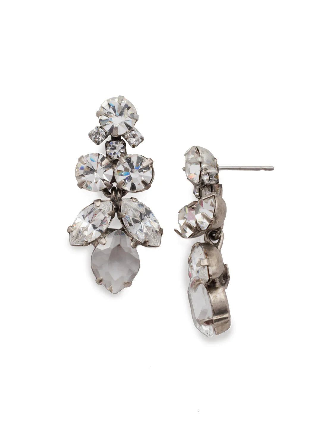Crystal Lotus Dangle Earrings