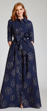 Load image into Gallery viewer, Metallic Flower Jacquard Shirt Waist Gown