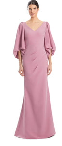 Quarter Sleeve Ruched Gown