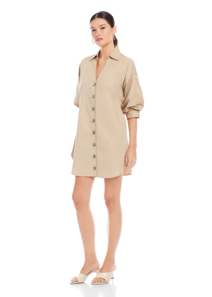 Phoebe Lantern Sleeve Shirtdress