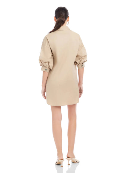 Phoebe Lantern Sleeve Shirtdress