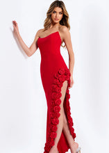 Load image into Gallery viewer, Strapless Dress with Rose Appliqué