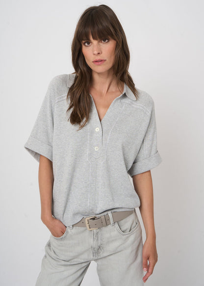 Cotton-Viscose Polo Sweater