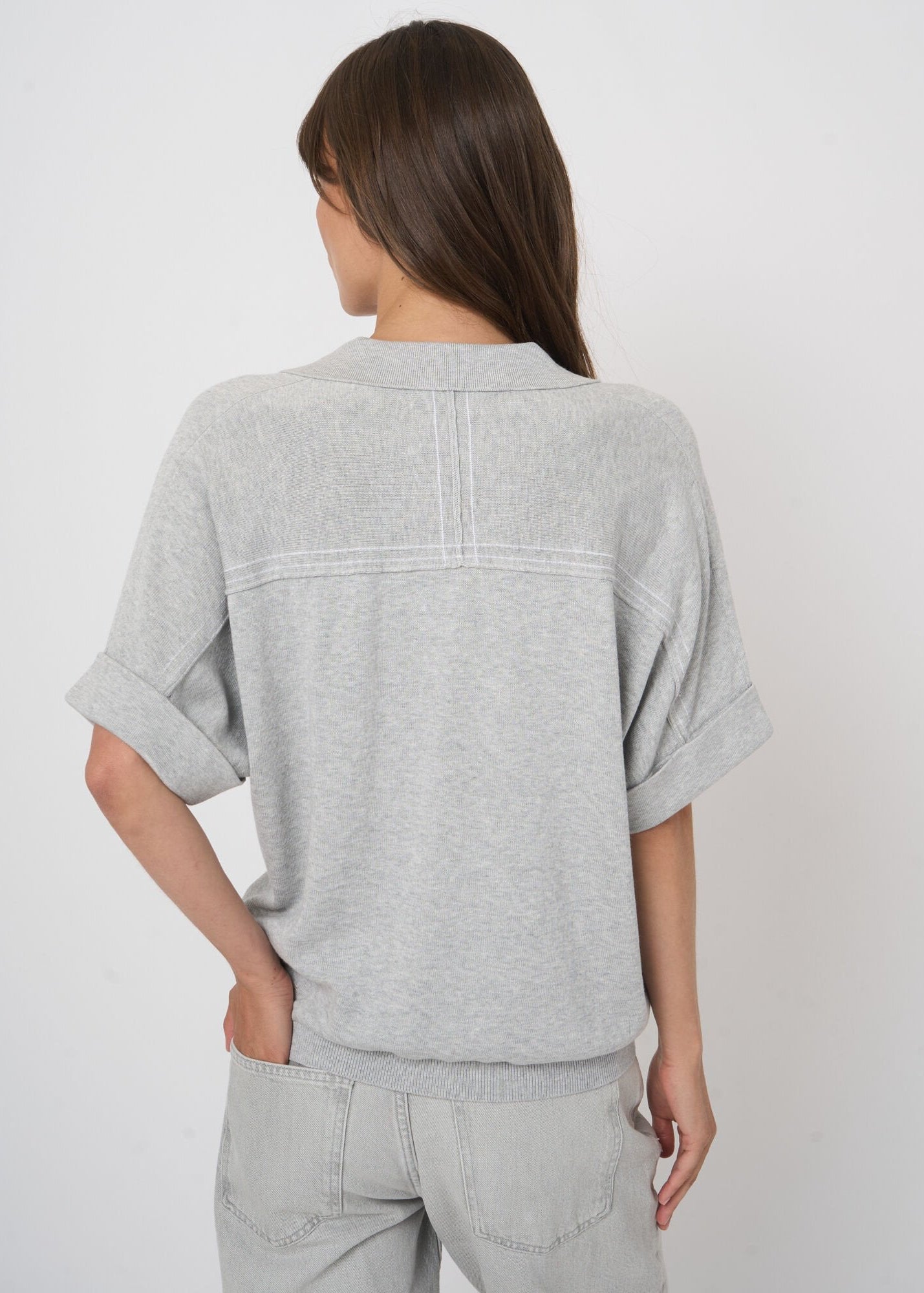 Cotton-Viscose Polo Sweater