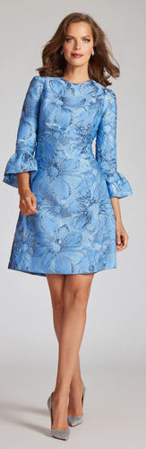Jacquard Metallic Floral A-Line Dress