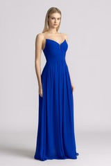 Pleated Chiffon Gown