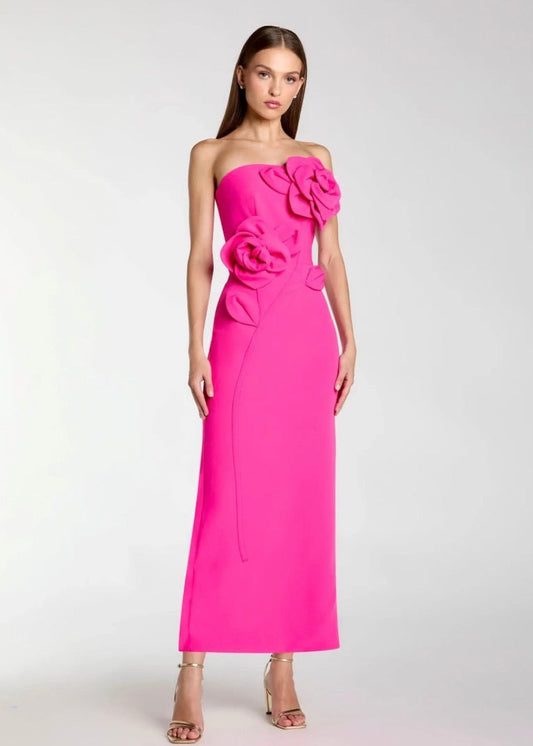 Strapless Crepe Dress