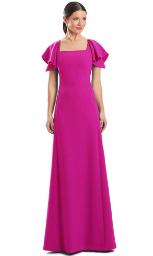 Straight Across Neck A-Line Gown
