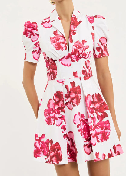 Damask Rose Mini Dress