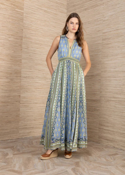 Solana Long Halter Linen Dress