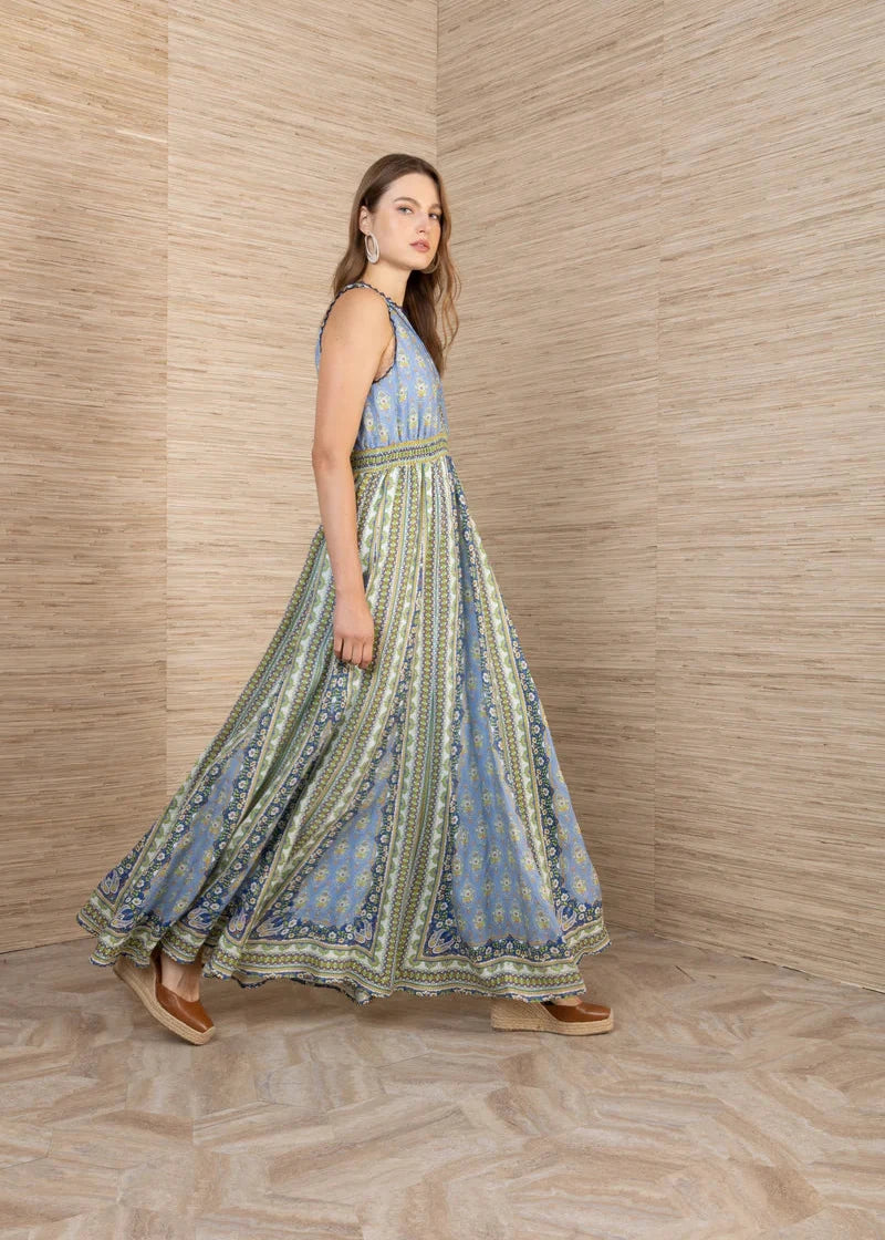 Solana Long Halter Linen Dress
