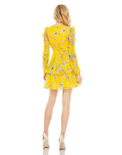 Load image into Gallery viewer, FLORAL PRINT PUFF SLEEVE RUFFLED MINI DRESS