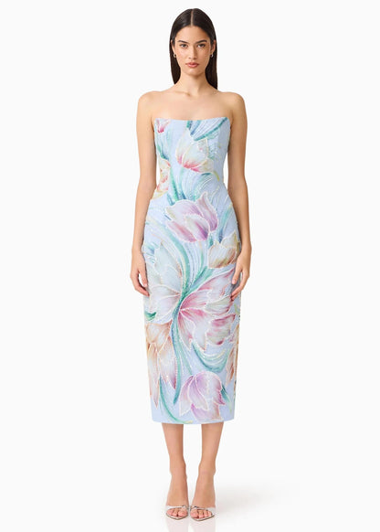 Priselle Strapless Midi Dress