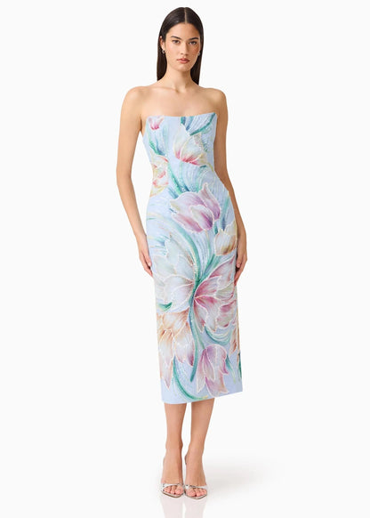 Priselle Strapless Midi Dress