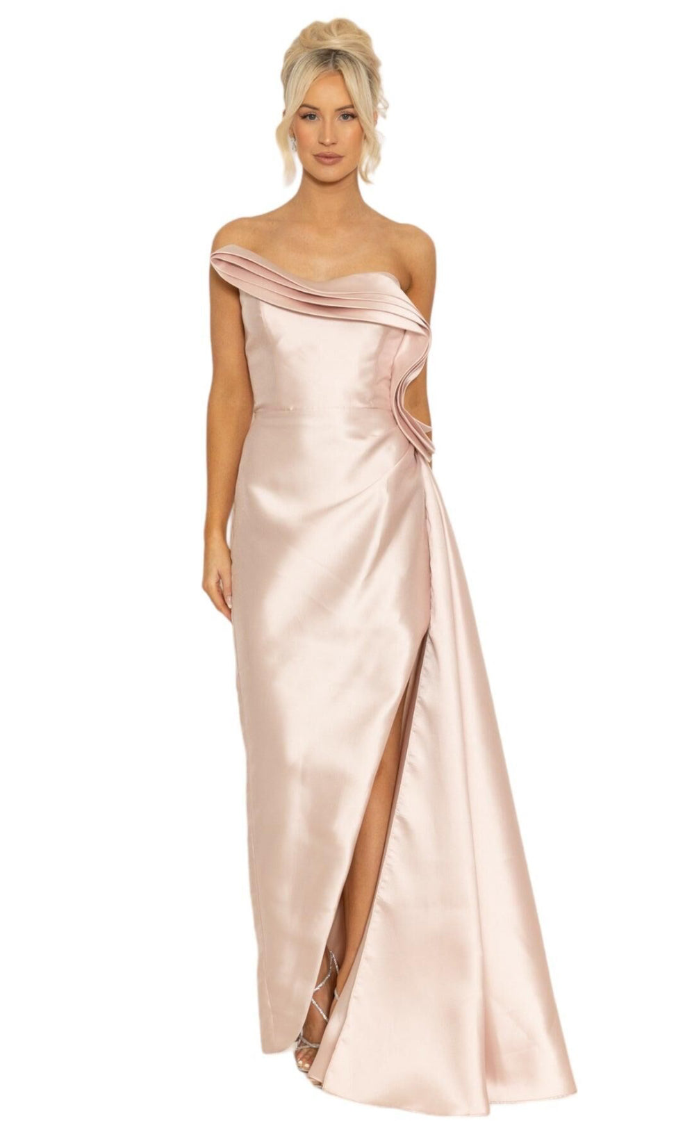 Strapless with Side Slit Long Dress