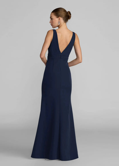 Sleeveless V Neck Mermaid Gown