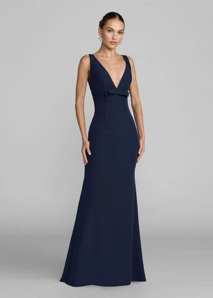 Sleeveless V Neck Mermaid Gown