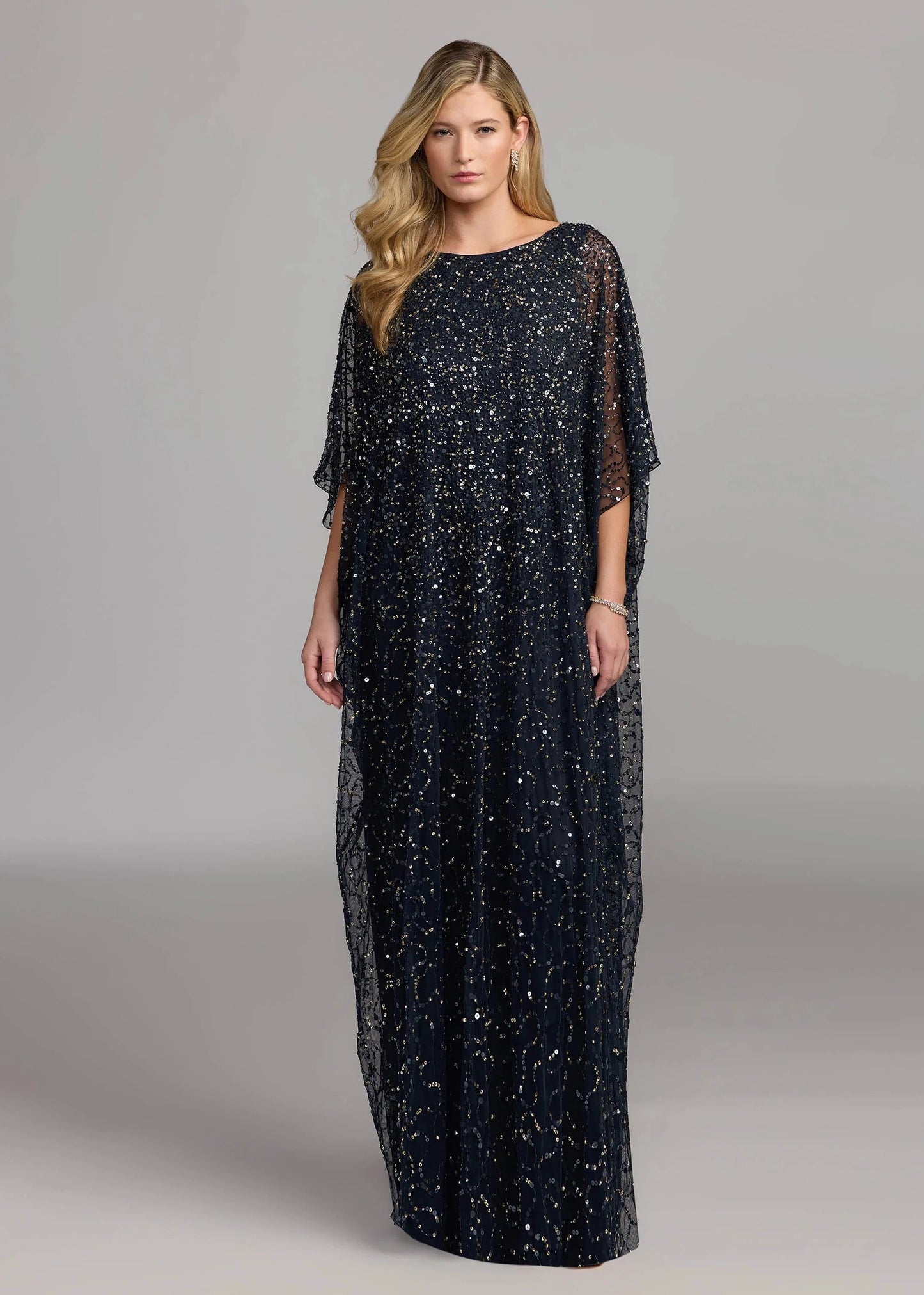 Sequin Embellished Kaftan Gown