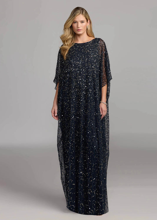 Sequin Embellished Kaftan Gown
