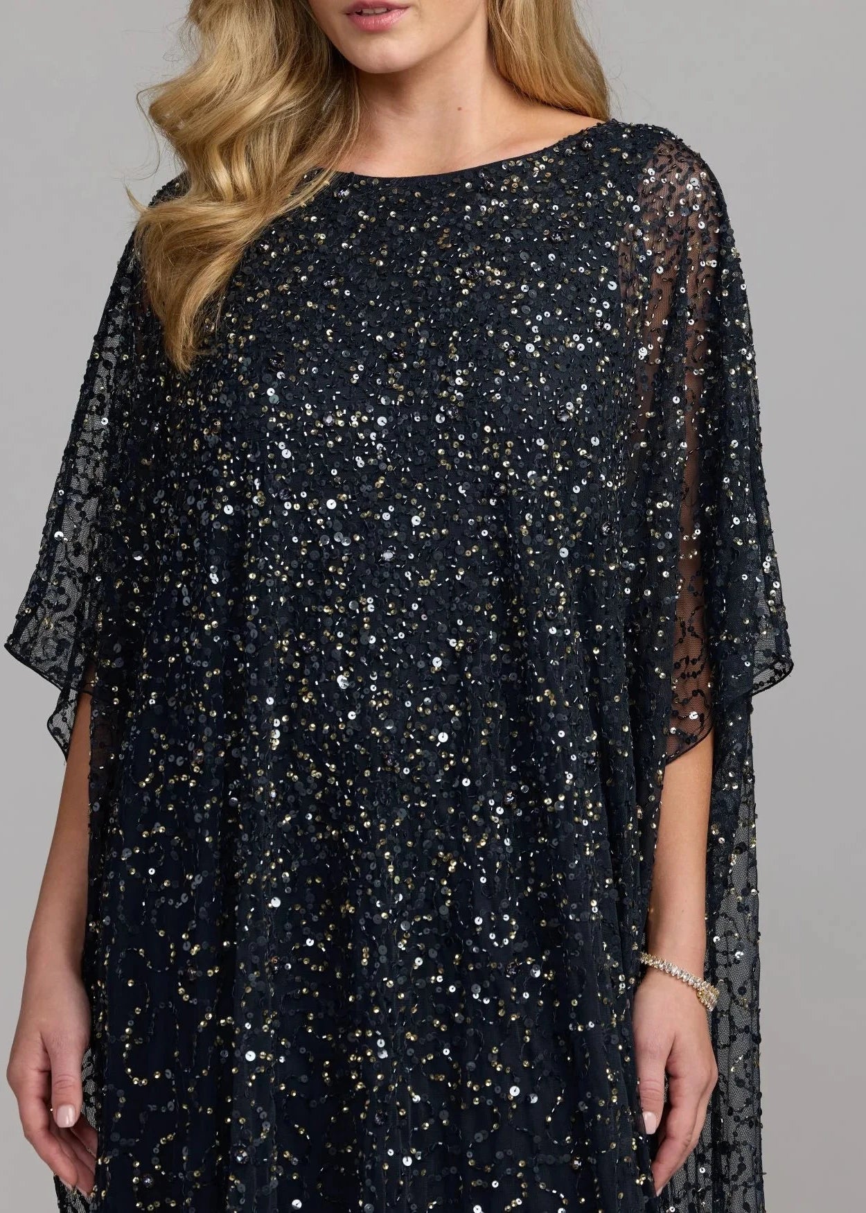Sequin Embellished Kaftan Gown