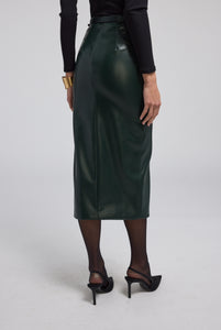 Kiva Vegan Leather Midi Skirt