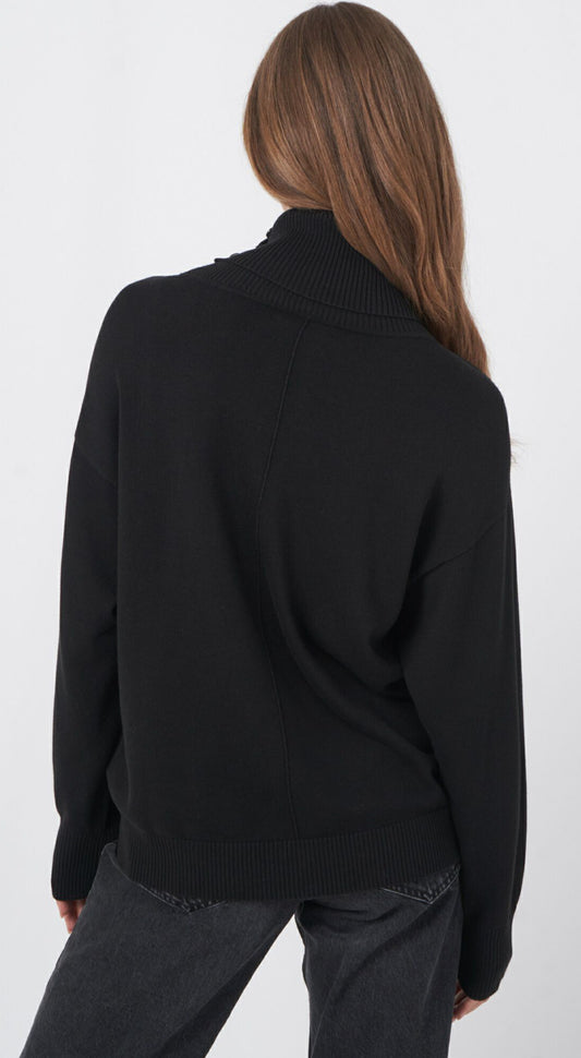 Cotton Blend Turtleneck Sweater