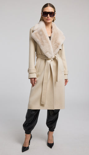 Annakin Faux Fur Collar Wool Coat