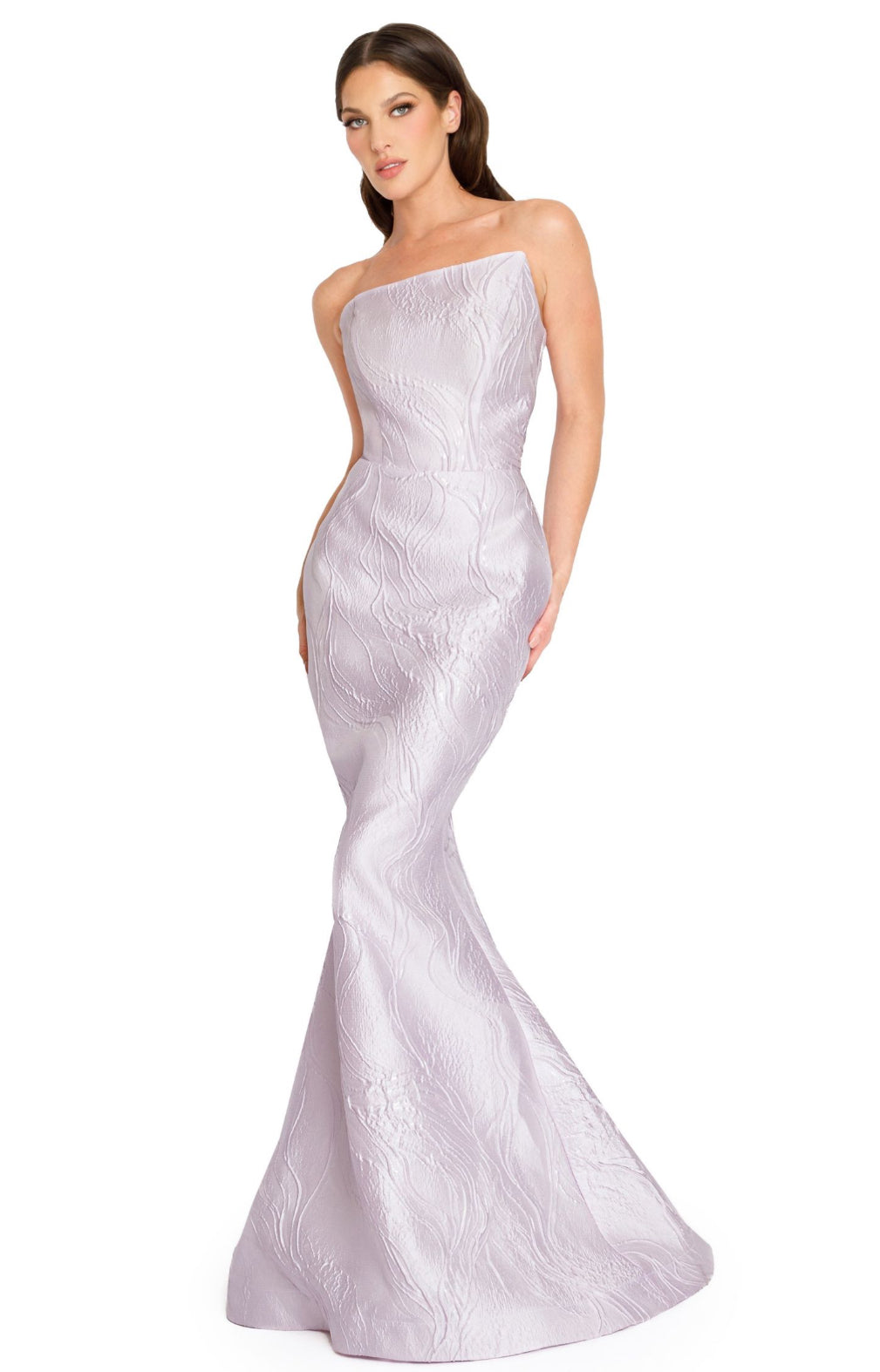 Asymmetrical Jacquard Gown