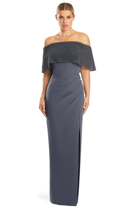 Beaded Off the Shoulder Gown