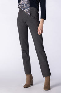 Cotton Blend Slim Leg Pants