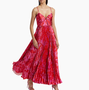 Suzette Abstract Satin Maxi Dress