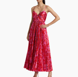 Suzette Abstract Satin Maxi Dress