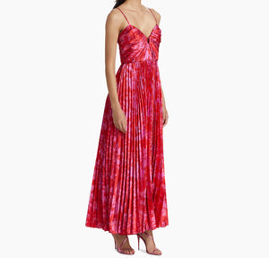 Suzette Abstract Satin Maxi Dress