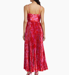 Suzette Abstract Satin Maxi Dress