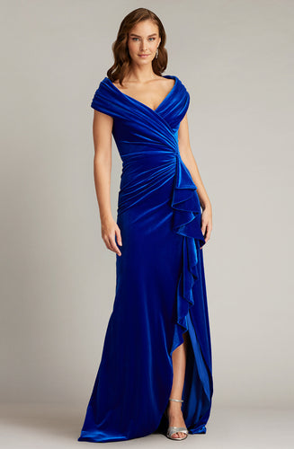 Alvarez Velvet Waterfall Drape Gown