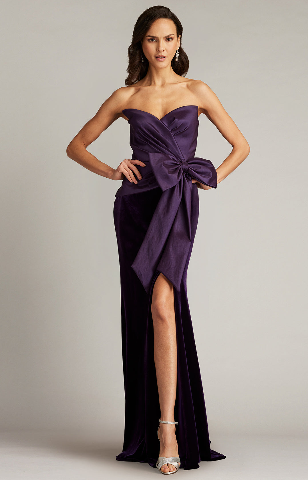 Nimue Strapless Draped Bow Gown