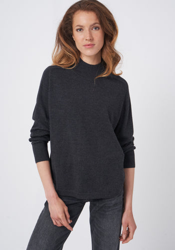 Turtleneck Sweater with Side Slits