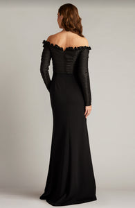 Long Sleeve Taffeta Gown