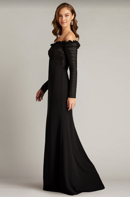 Long Sleeve Taffeta Gown