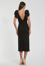 Load image into Gallery viewer, Bow Strap Crepe Fitted Midi Dress