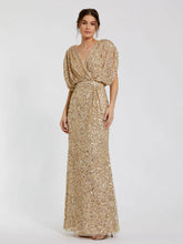 Load image into Gallery viewer, Draped Sleeve V-Neck Gown