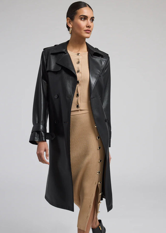 Danielle Vegan Leather Trench Coat