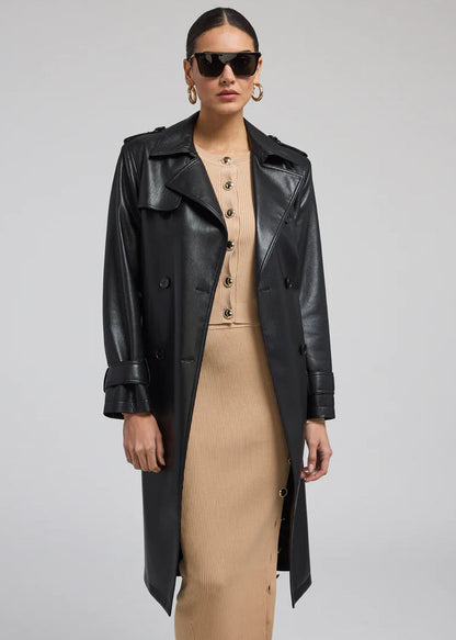 Danielle Vegan Leather Trench Coat