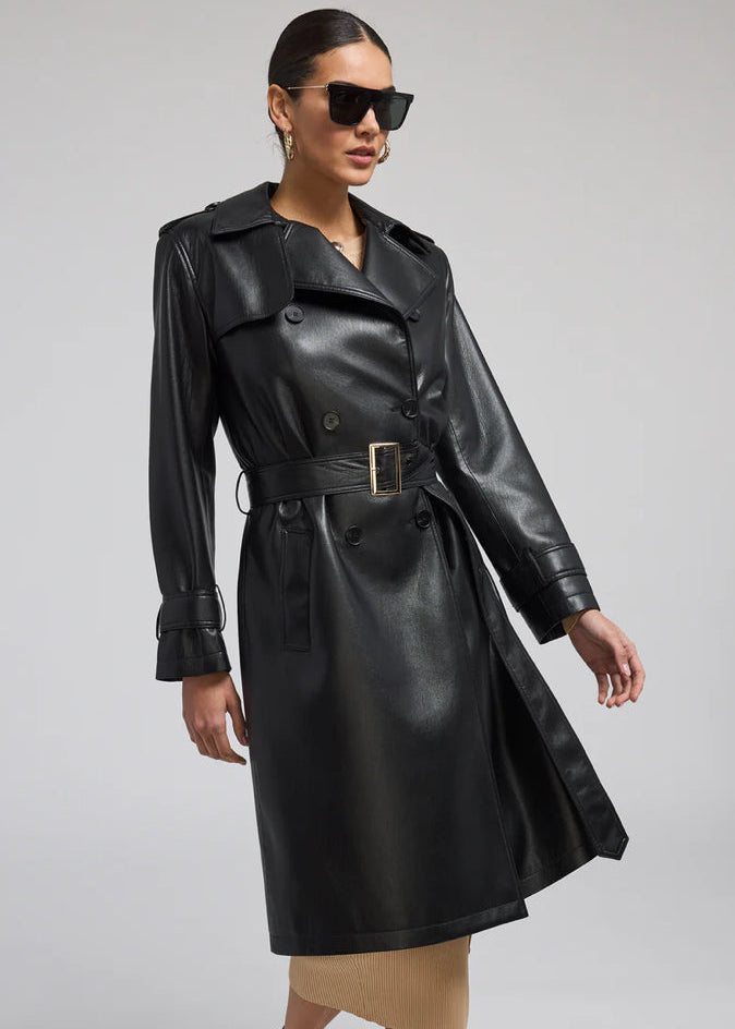 Danielle Vegan Leather Trench Coat