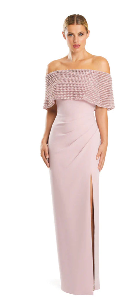 Beaded Off the Shoulder Gown