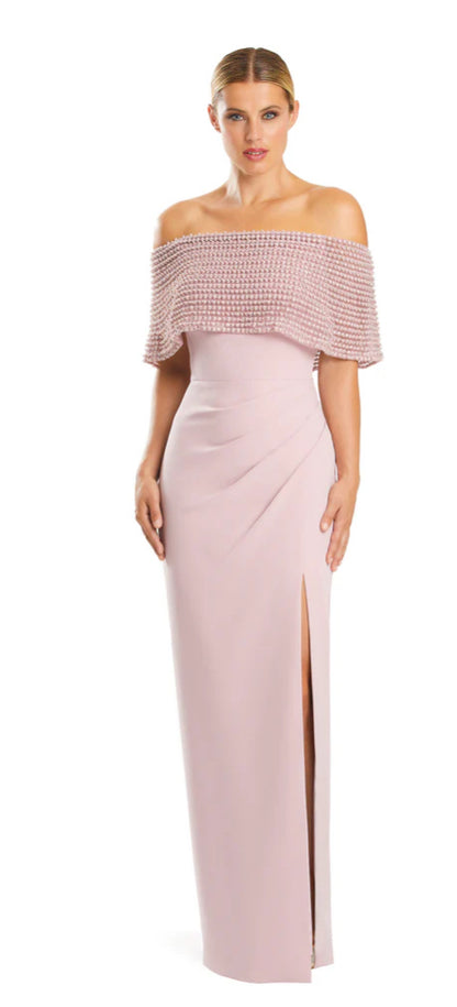 Beaded Off the Shoulder Gown