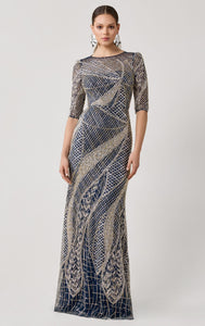 Art Deco Beaded Tulle Gown