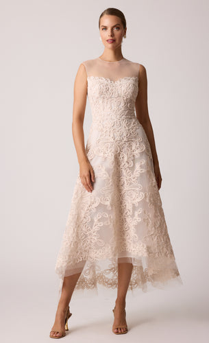 Macrame Tulle High Low Dress