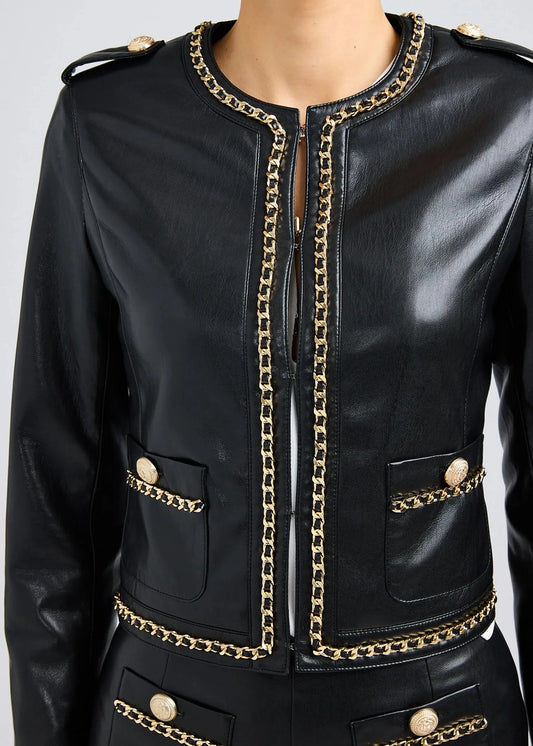 Jemmy Chain Vegan Leather Jacket